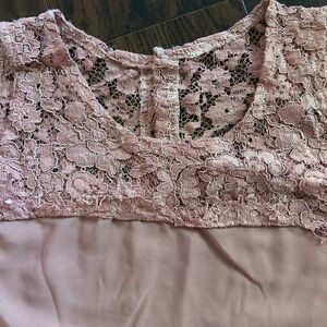 Elegant Pink Lace Blouse